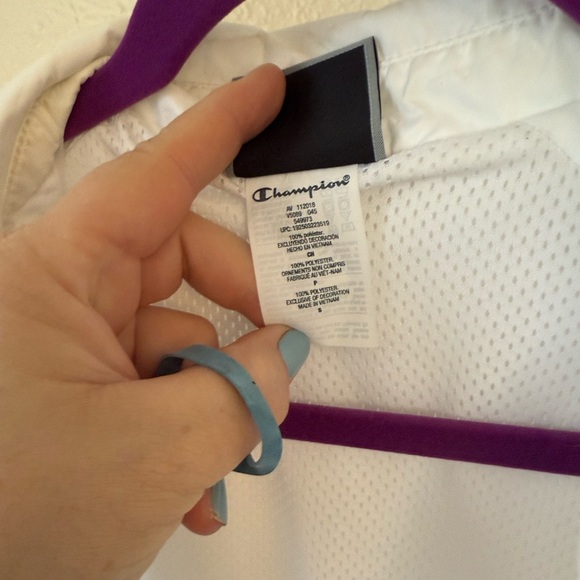 Champion Jacket Men’s Small VGUC white with red and blue accents - Picture 3 of 11